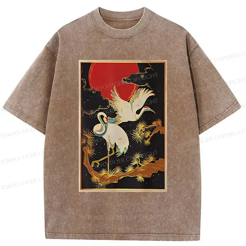Tokyo-Tiger Vintage Japanese Crane Washed T-Shirt