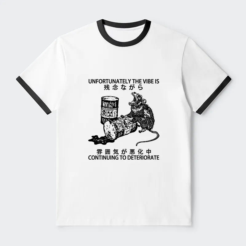 Tokyo-Tiger The Vibe Is Continuing To Deteriorate Contrast Trim T-Shirt