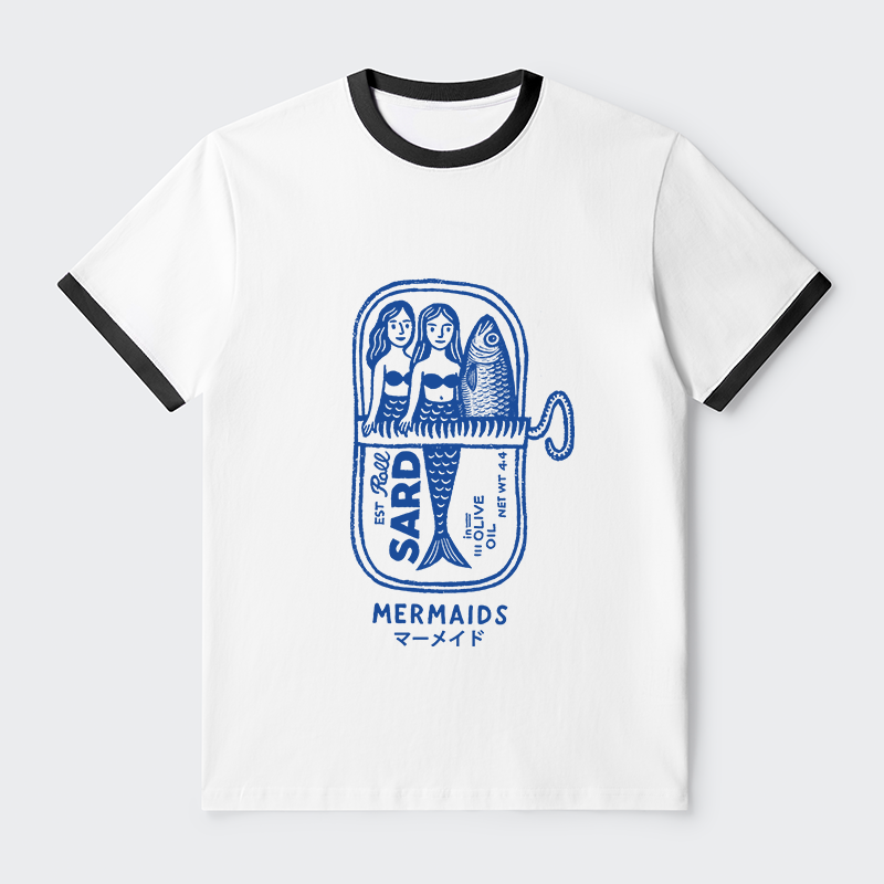 Tokyo-Tiger Mermaid Can Contrast Trim T-Shirt