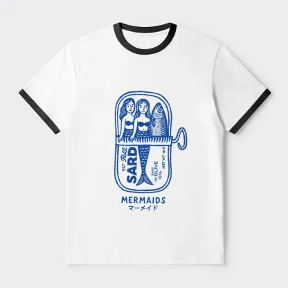 Tokyo-Tiger Mermaid Can Contrast Trim T-Shirt