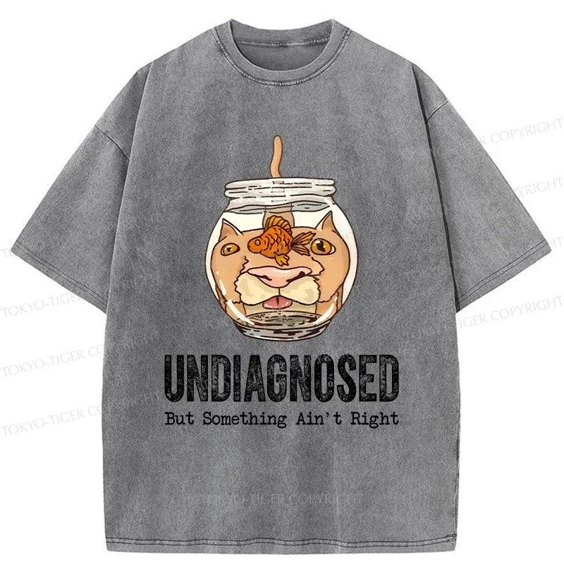 Tokyo-Tiger Weird Cat Washed T-Shirt
