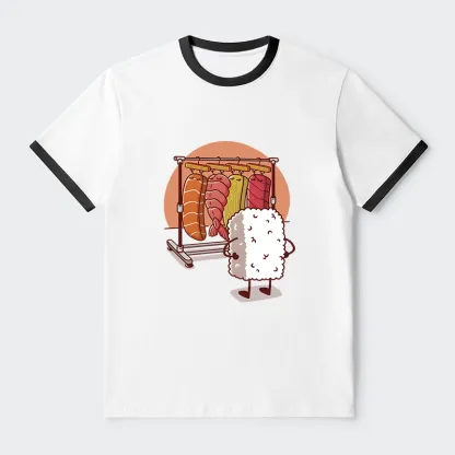 Tokyo-Tiger Which One Should I Wear Today Contrast Trim T-Shirt