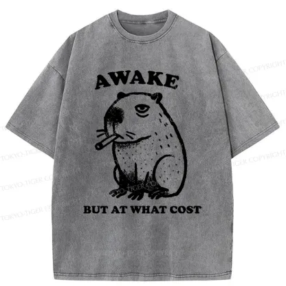 Tokyo-Tiger Smoking Capybara Washed T-Shirt
