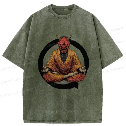 Tokyo-Tiger Zen Japanese Yokai Washed T-Shirt