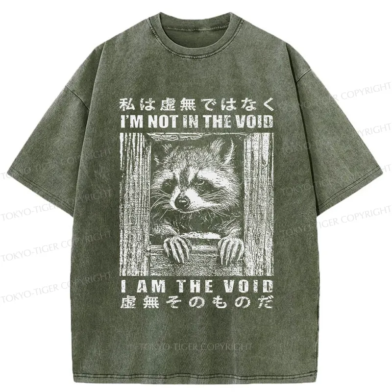Tokyo-Tiger I Am The Void Funny Raccoon Washed T-Shirt