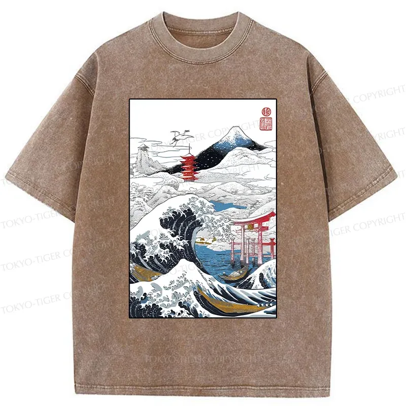 Tokyo-Tiger Snowy Japan Washed T-Shirt