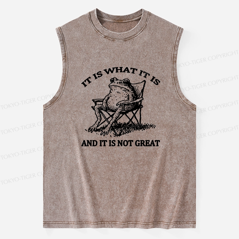 Tokyo-Tiger Resting Frog Funny Washed Tank