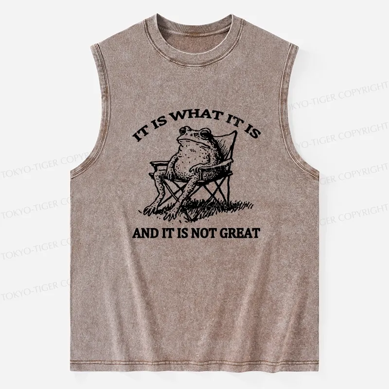Tokyo-Tiger Resting Frog Funny Washed Tank