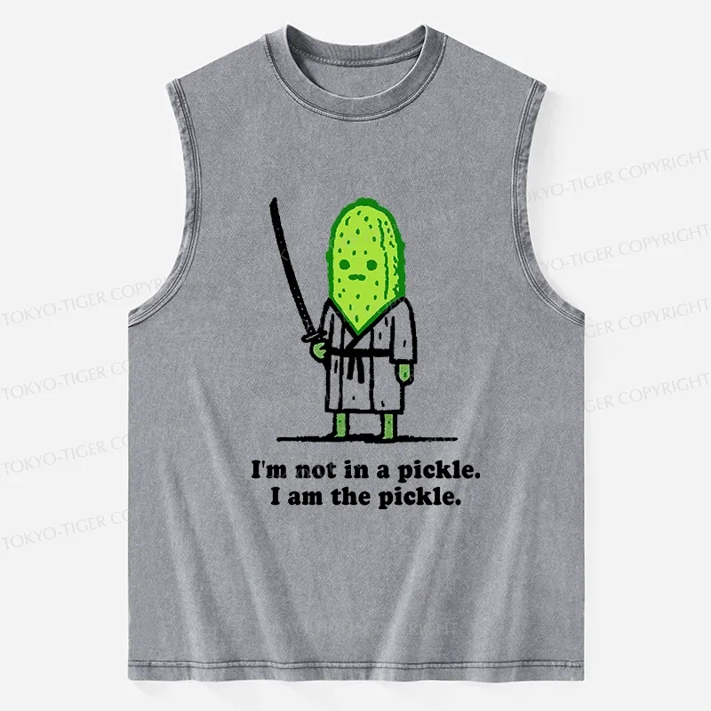 Tokyo-Tiger Funny Cucumber Samurai Washed Tank