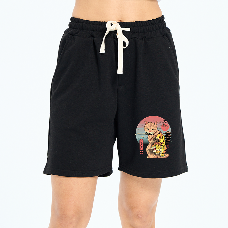 Tokyo-Tiger Katana Cat Tattoo Unisex Shorts