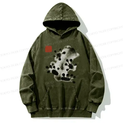 Tokyo-Tiger Ink Painting Frog Washed Hoodie