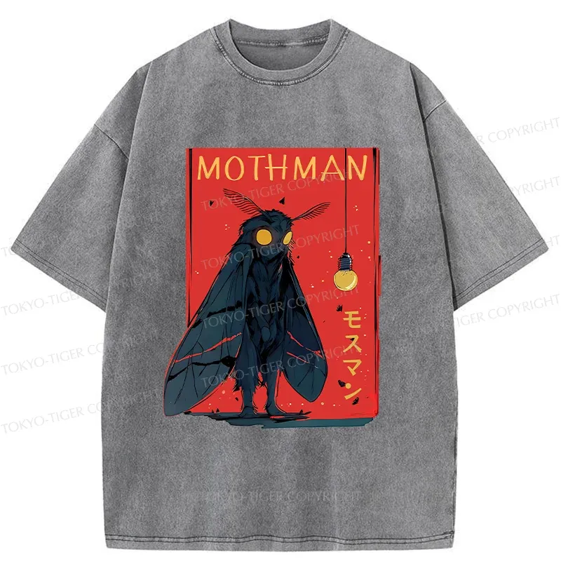 Tokyo-Tiger Mothman Chasing Light Washed T-Shirt