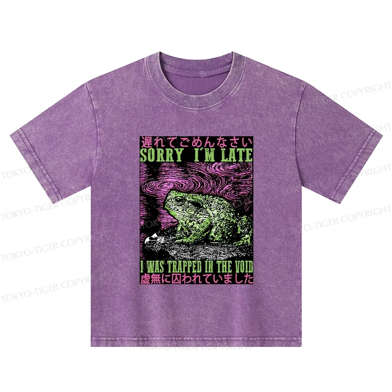 Tokyo-Tiger Frogs Trapped In The Void Kids Washed T-Shirt