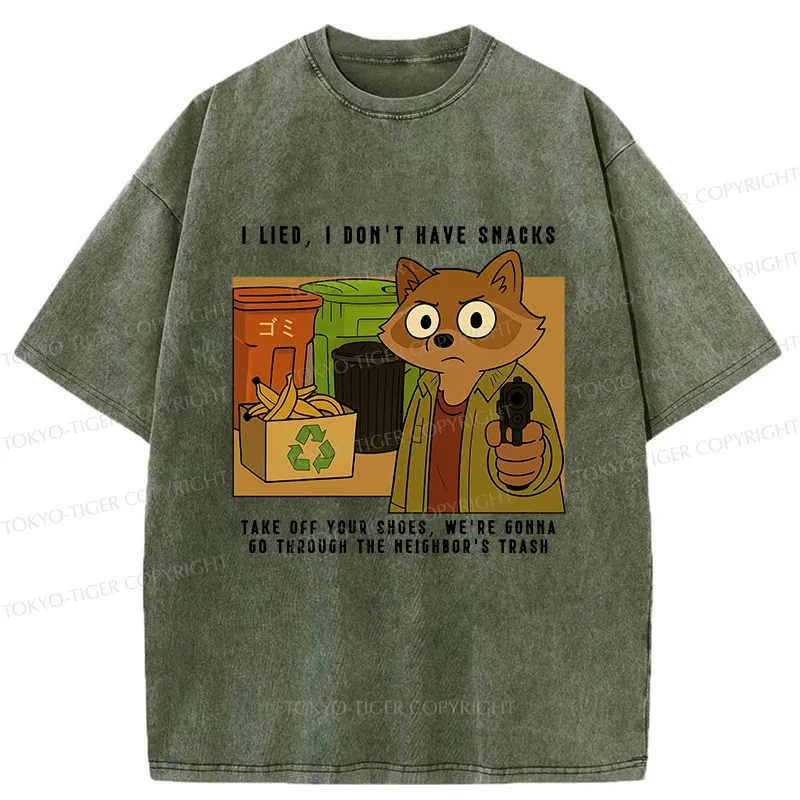 Tokyo-Tiger No Snacks Only Trash Hunting Washed T-Shirt