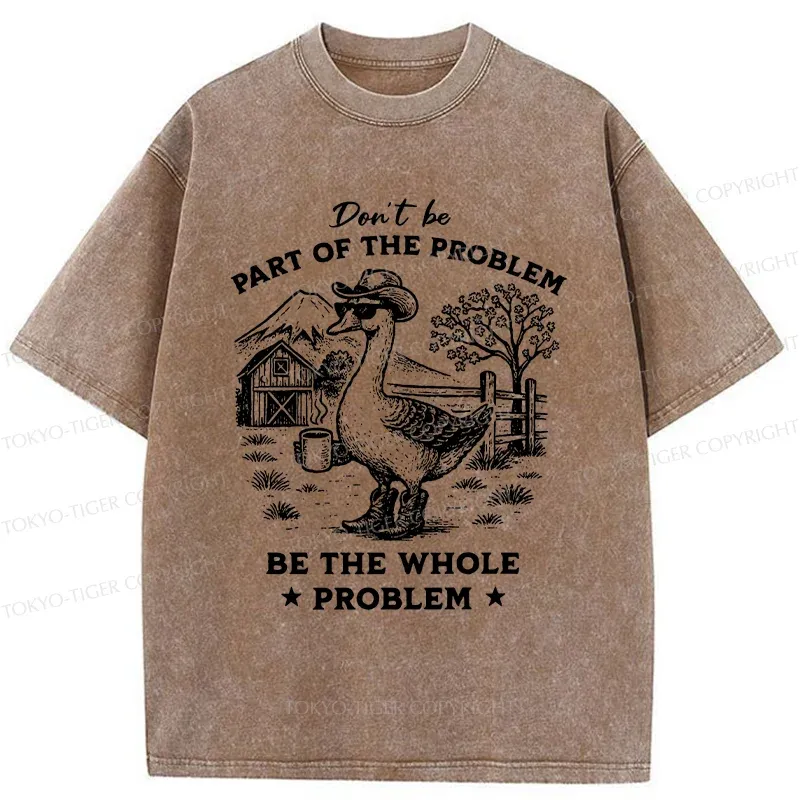 Tokyo-Tiger Silly Goose With Sunglasses Washed T-Shirt