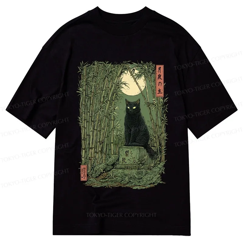 Tokyo-Tiger Black Cat In The Bamboo Forest Classic T-Shirt