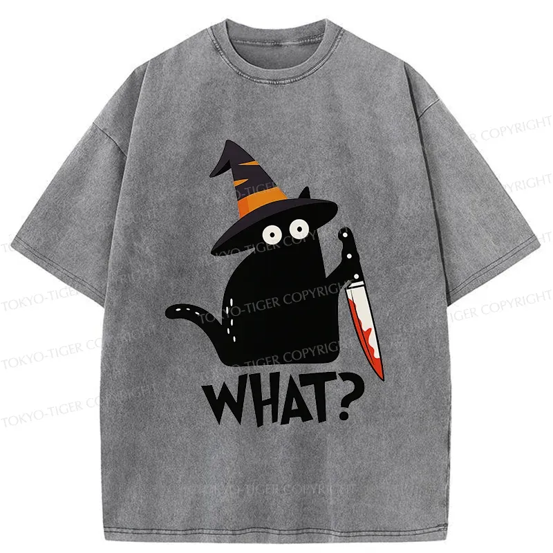 Tokyo-Tiger Halloween Back Cat Washed T-Shirt