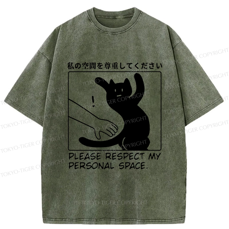 Tokyo-Tiger Please Respect My Personal Space Washed T-Shirt