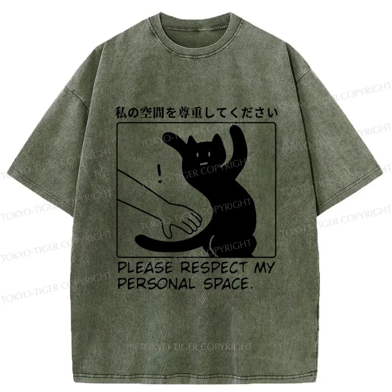 Tokyo-Tiger Please Respect My Personal Space Washed T-Shirt