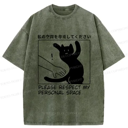 Tokyo-Tiger Please Respect My Personal Space Washed T-Shirt