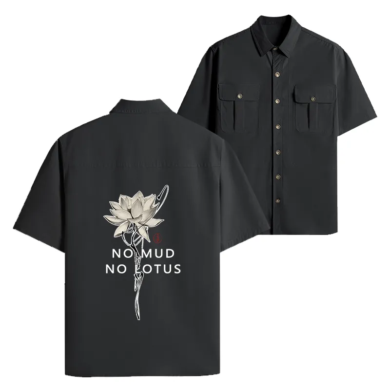 Tokyo-Tiger  Japanese Zen Lotus Work Shirt