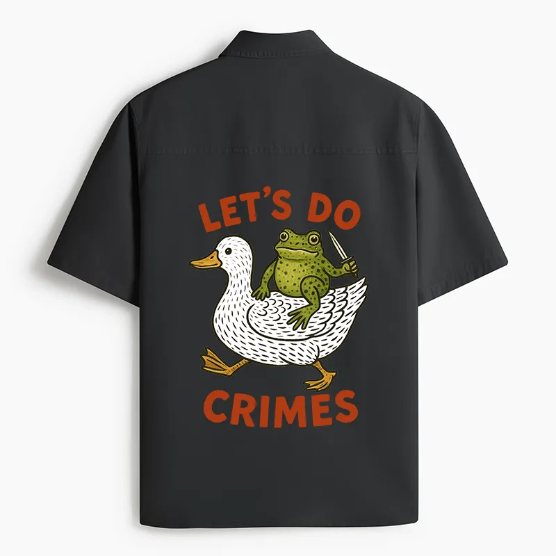 Tokyo-Tiger Frog Ready To Commit Crime Work Shirt