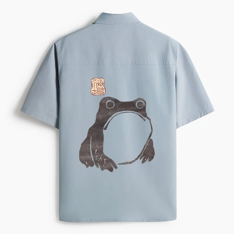 Tokyo-Tiger Matsumoto Hoji Woodblock Print Frog Work Shirt