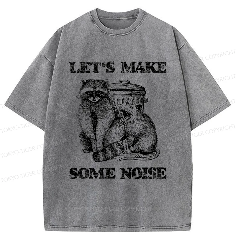 Tokyo-Tiger Noisy Raccoons And Possums Washed T-Shirt
