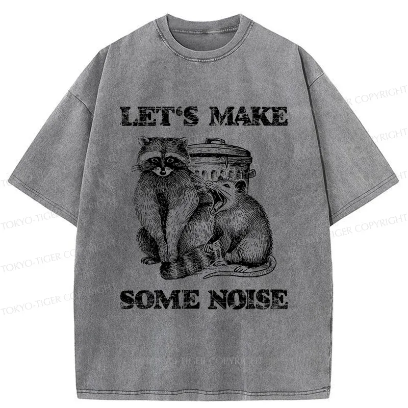 Tokyo-Tiger Noisy Raccoons And Possums Washed T-Shirt