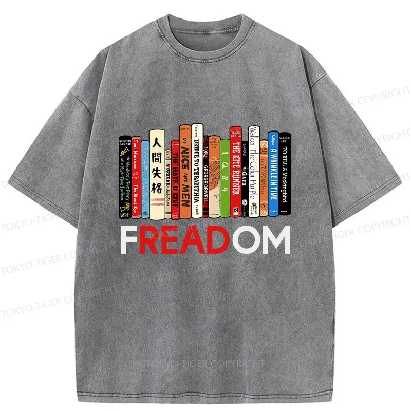 Tokyo-Tiger Freedom To Read Washed T-Shirt