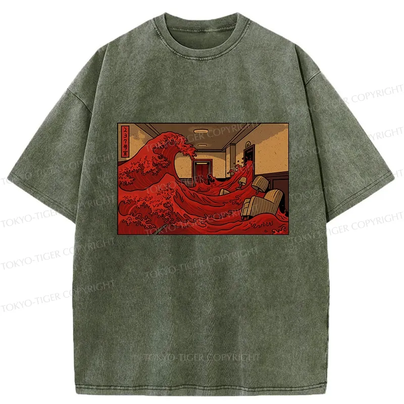 Tokyo-Tiger The Great Wave Off Room 237 Washed T-Shirt