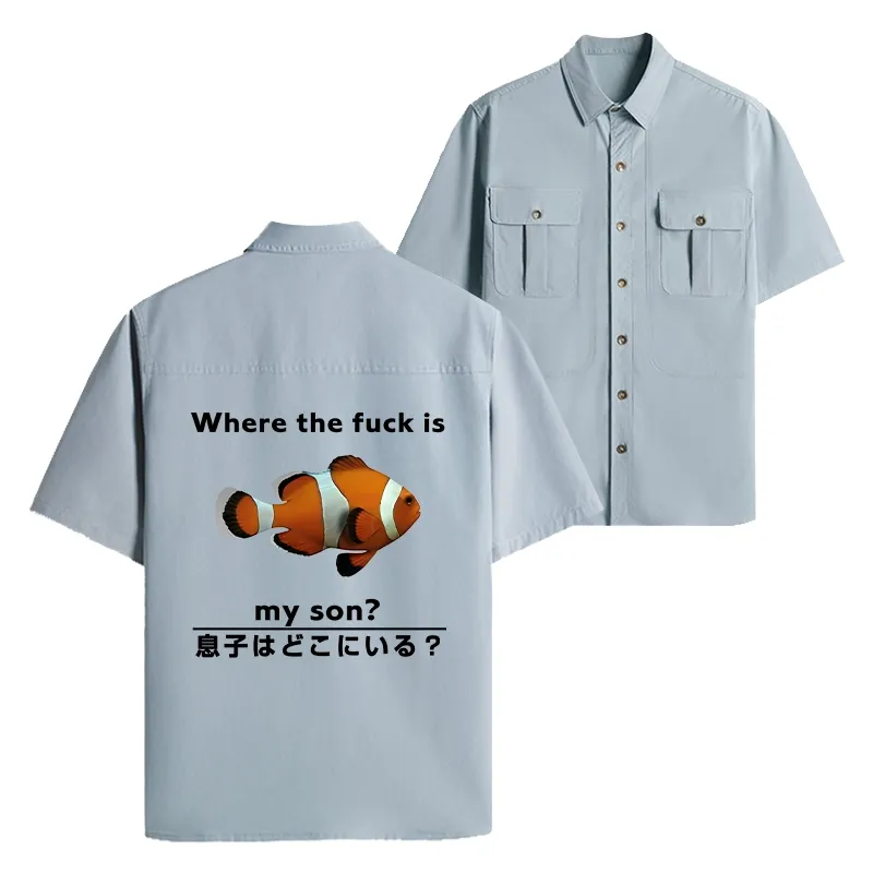 Tokyo-Tiger Fish Looking For Son Work Shirt