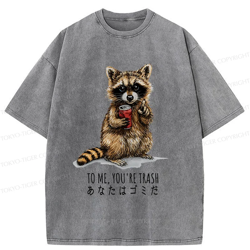 Tokyo-Tiger Raccoon's Favorite Trash Washed T-Shirt