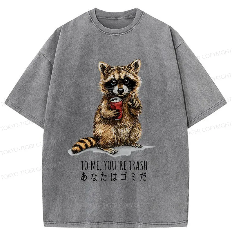 Tokyo-Tiger Raccoon's Favorite Trash Washed T-Shirt