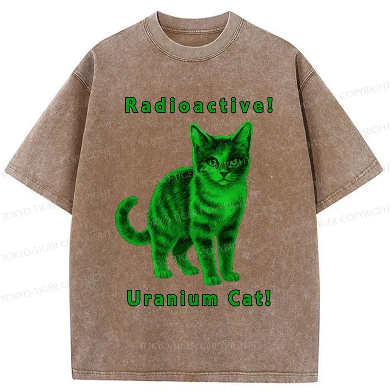 Tokyo-Tiger Green Pollution Cat Washed T-Shirt