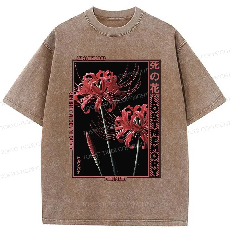 Tokyo-Tiger Red Spider Lily Washed T-Shirt
