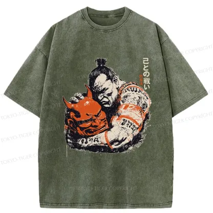 Tokyo-Tiger Battle With Oneself Washed T-Shirt