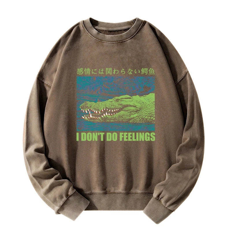 Tokyo-Tiger An Emotionless Crocodile Washed Sweatshirt