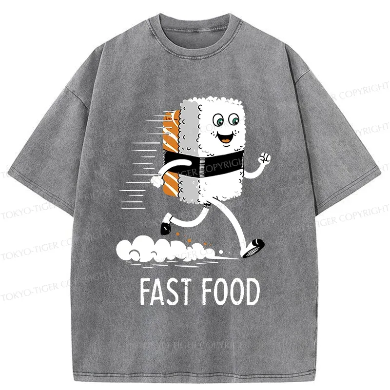 Tokyo-Tiger Running Sushi Washed T-Shirt