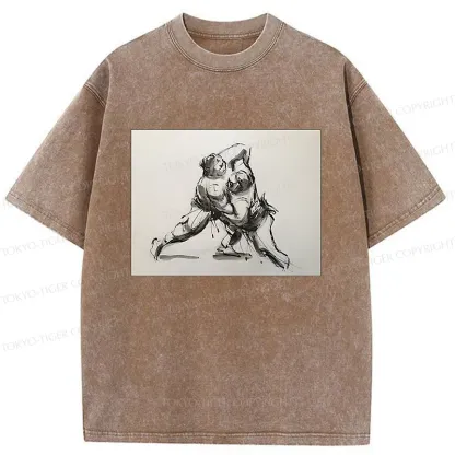 Tokyo-Tiger Sumo Sketch Washed T-Shirt