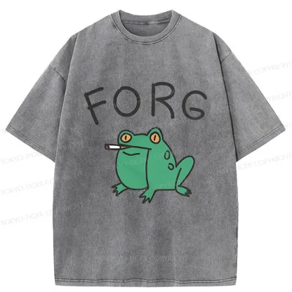 Tokyo-Tiger Smoking Frog Washed T-Shirt
