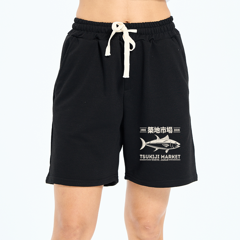 Tokyo-Tiger Retro Tsukiji Fish Market Streetwear Tokyo Unisex Shorts