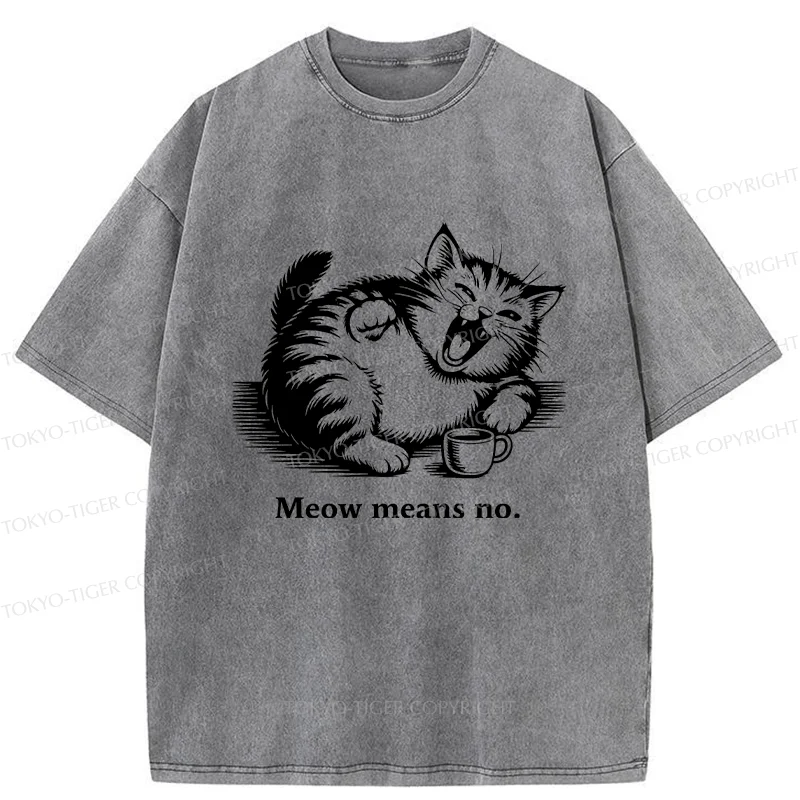 Tokyo-Tiger Laughing Cat Washed T-Shirt
