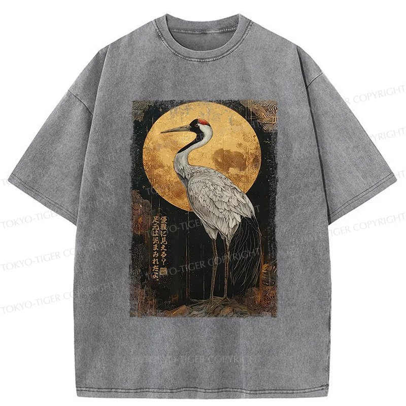 Tokyo-Tiger Vintage Japanese Crane Washed T-Shirt