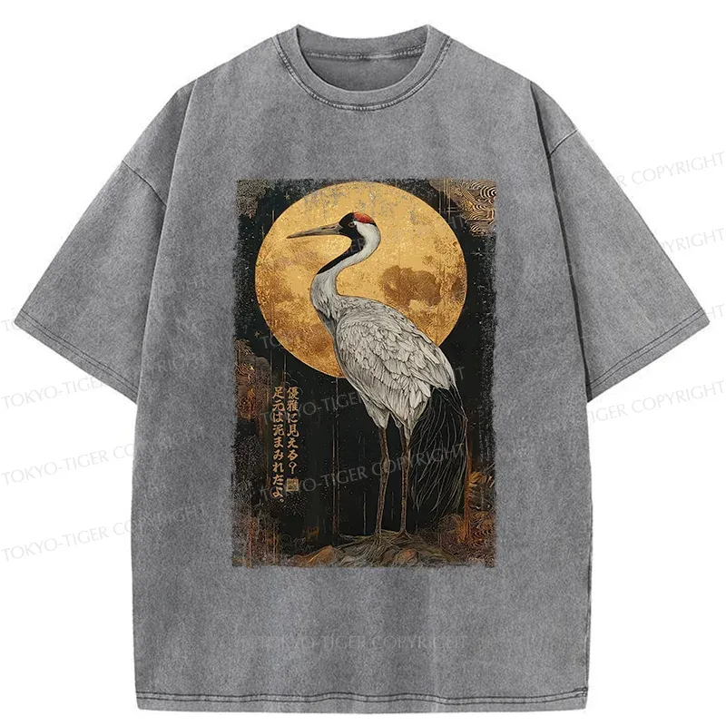 Tokyo-Tiger Vintage Japanese Crane Washed T-Shirt