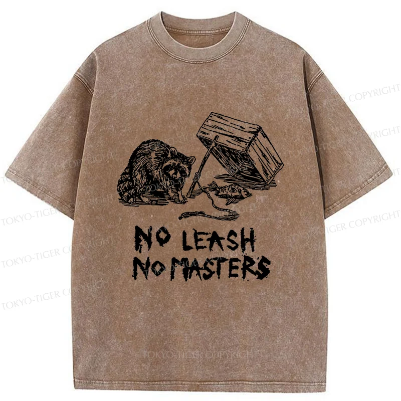 Tokyo-Tiger Raccoon Waiting For Prey Washed T-Shirt