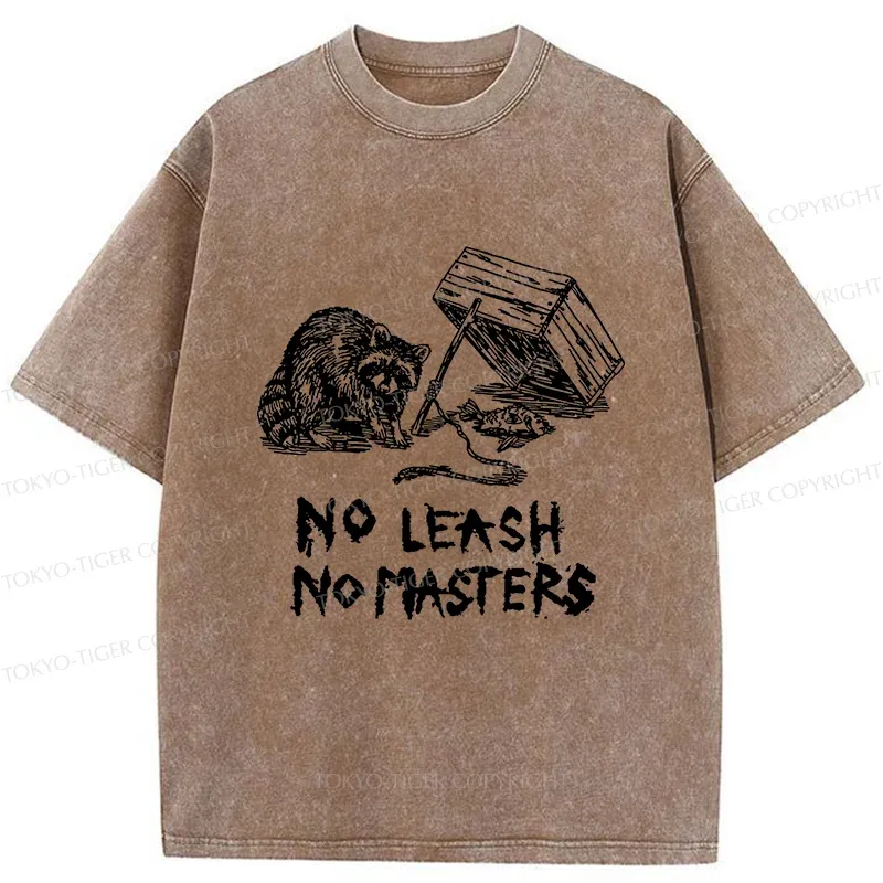 Tokyo-Tiger Raccoon Waiting For Prey Washed T-Shirt