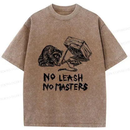 Tokyo-Tiger Raccoon Waiting For Prey Washed T-Shirt