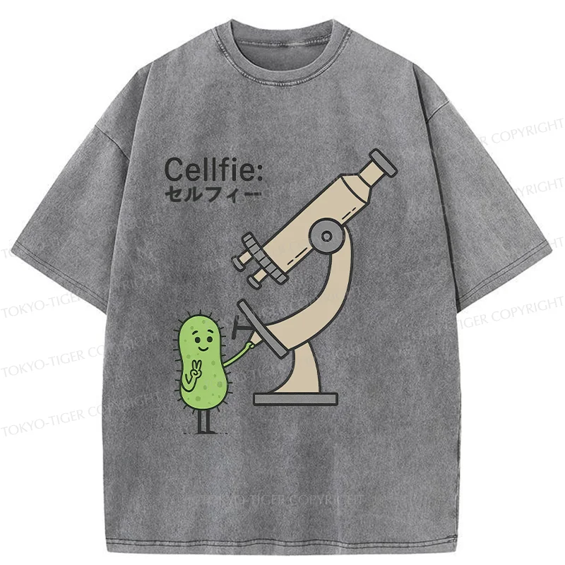 Tokyo-Tiger Cell Selfie Washed T-Shirt