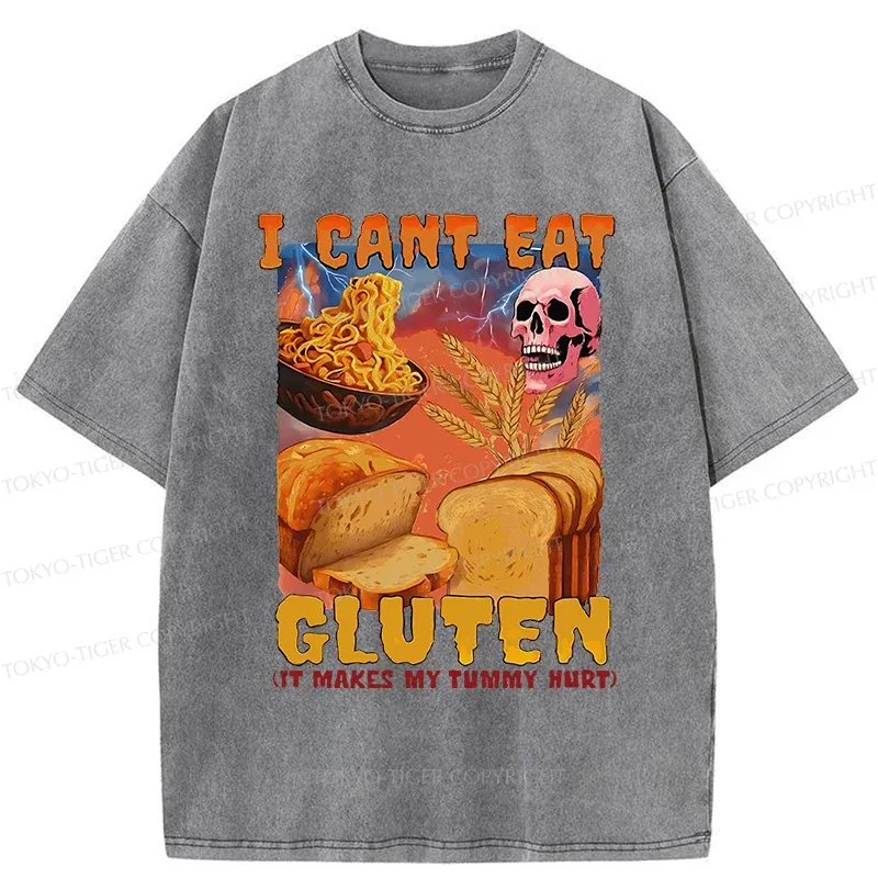 Tokyo-Tiger I Can't Eat Gluten Washed T-Shirt